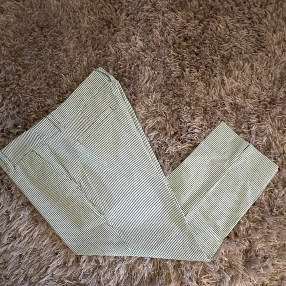 Dalia green and white stripe capris